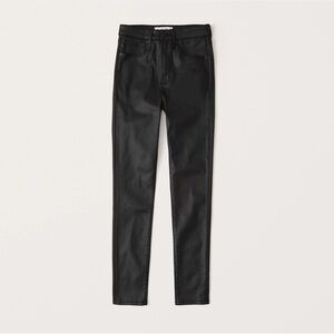 ABERCROMBIE Skinny Faux Leather Black Pants